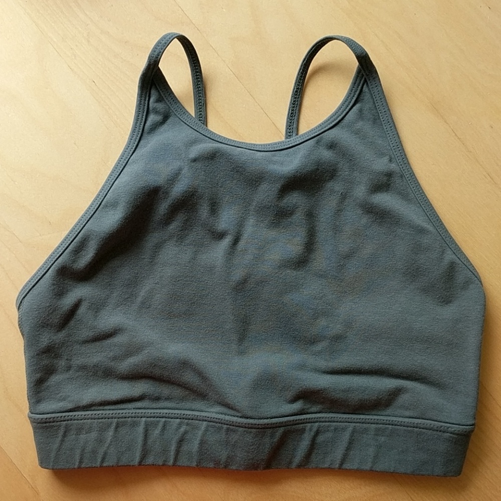 Hard Tail High Crew Lattice Back Crop Tank